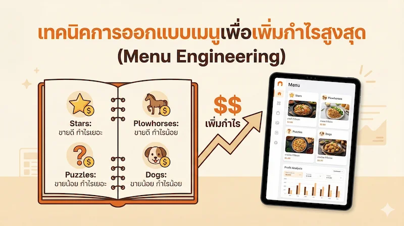ภาพปก: เทคนิคการออกแบบเมนูเพื่อเพิ่มกำไรสูงสุด (Menu Engineering)